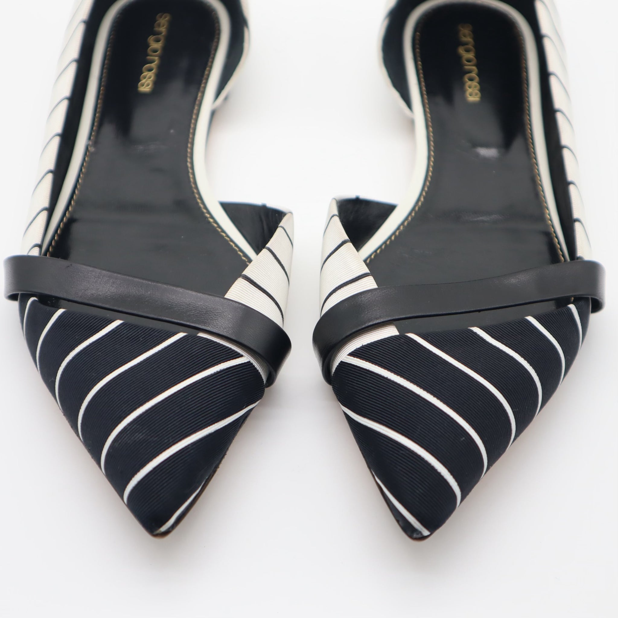 D'Orsay Asymmetrical Striped Flats Size 39
