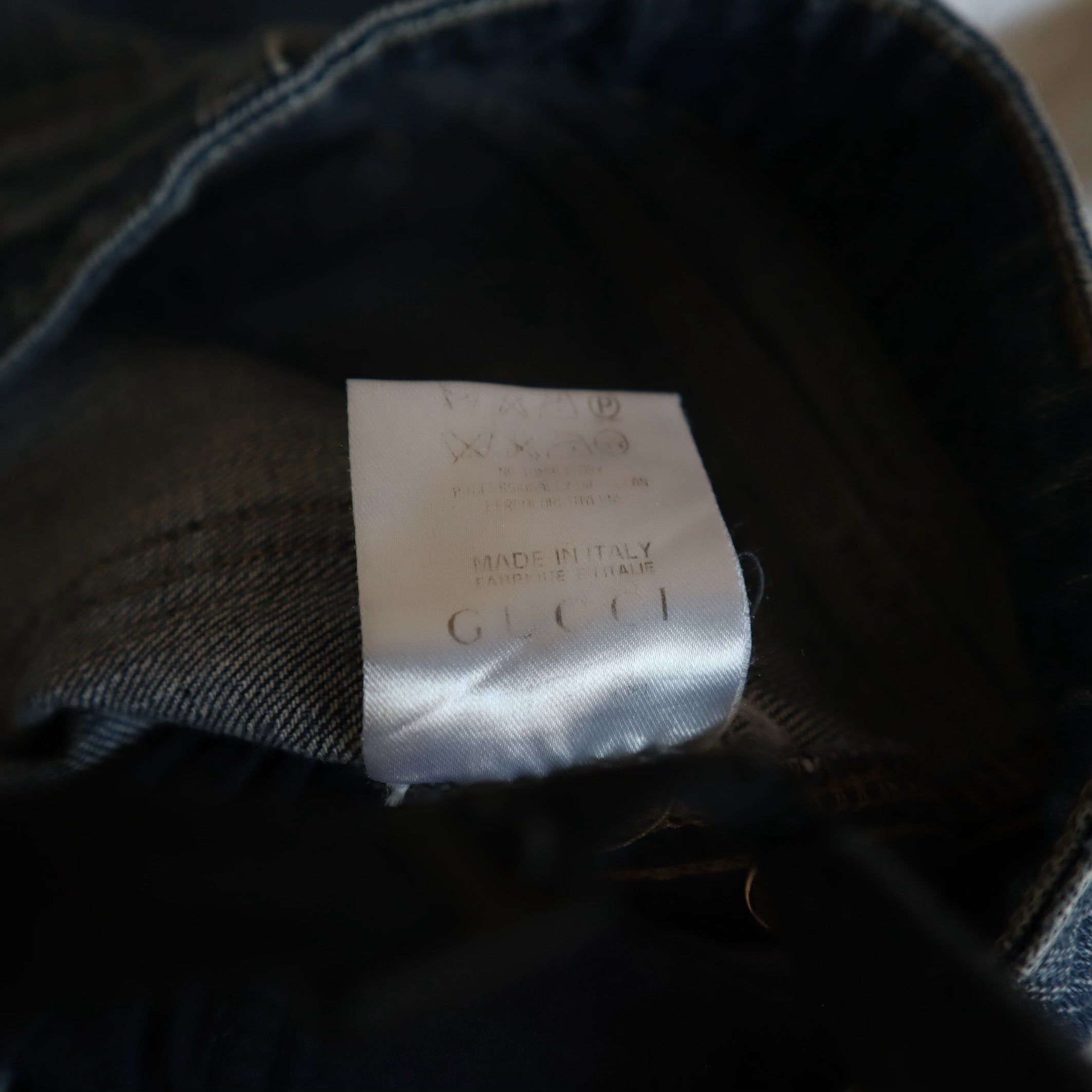 Vintage Tom Ford Heart Charm Denim Pencil Skirt