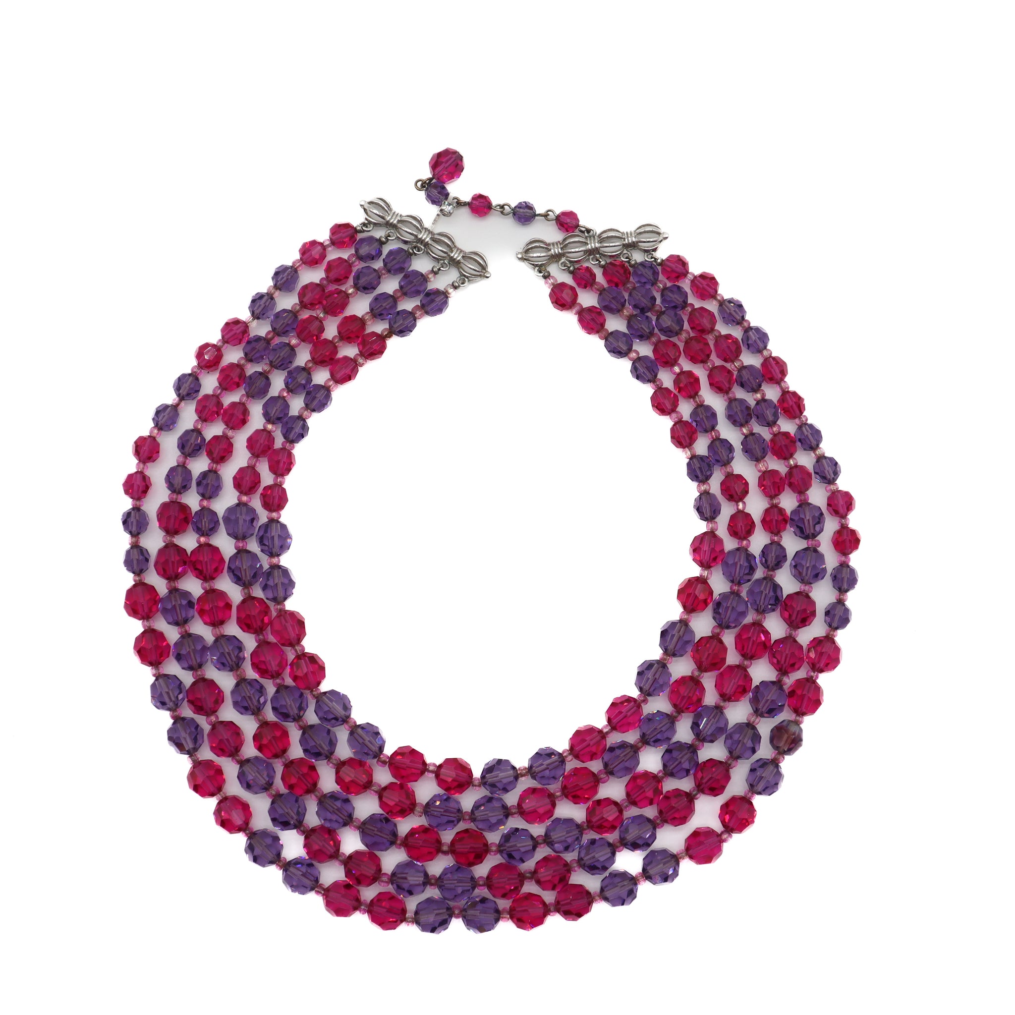 Vintage 50's Four Strand Beaded Necklace