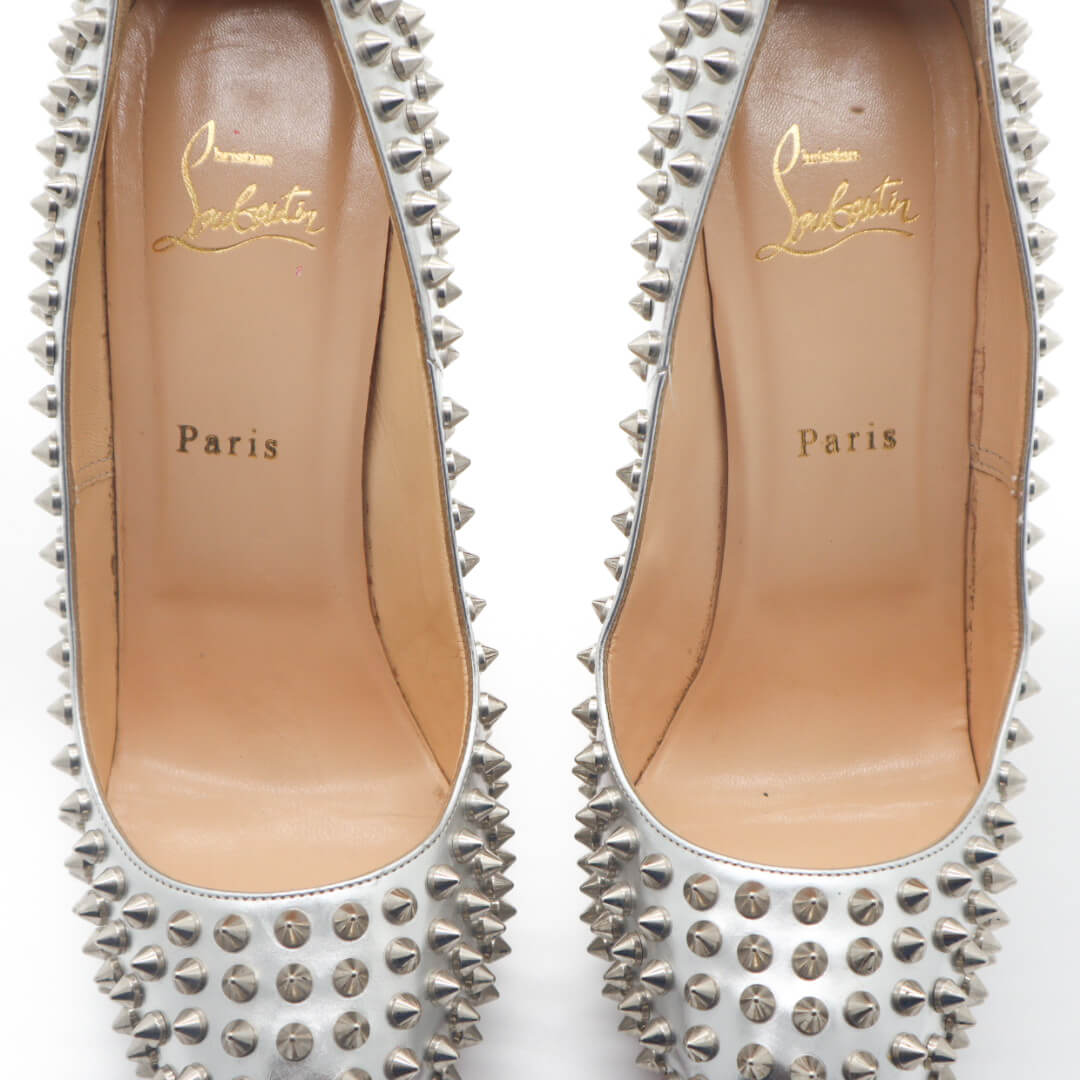 Alti 160 Spiked Metallic Leather Platform Heels