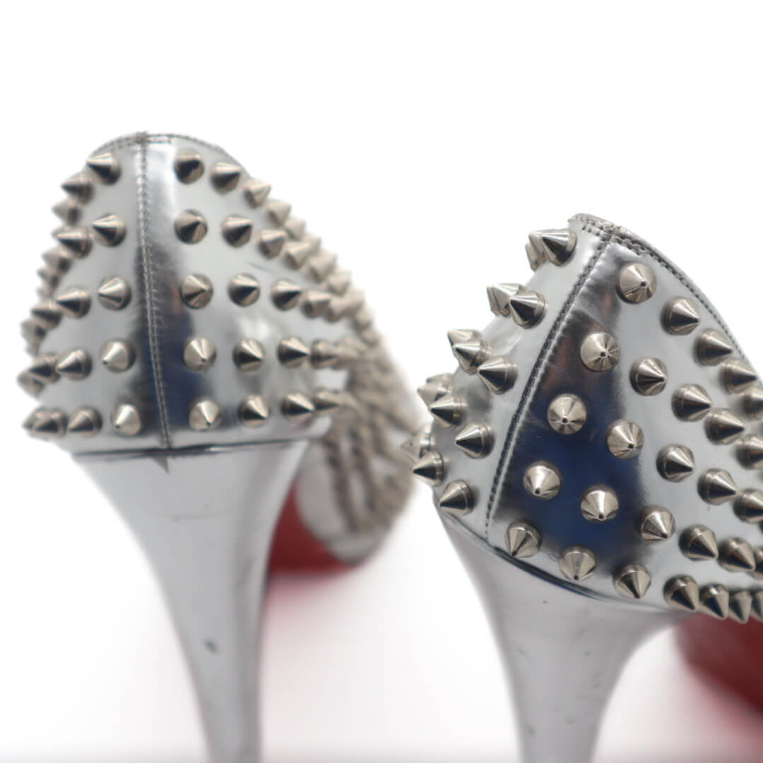 Alti 160 Spiked Metallic Leather Platform Heels