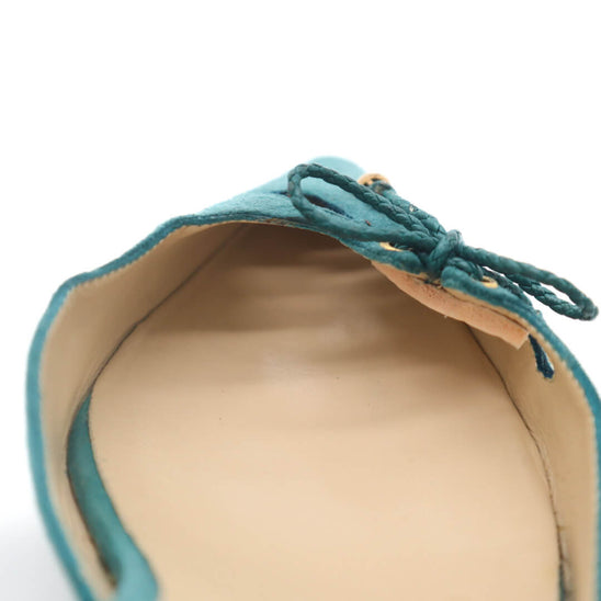 Vintage Green Suede Slingback Pumps