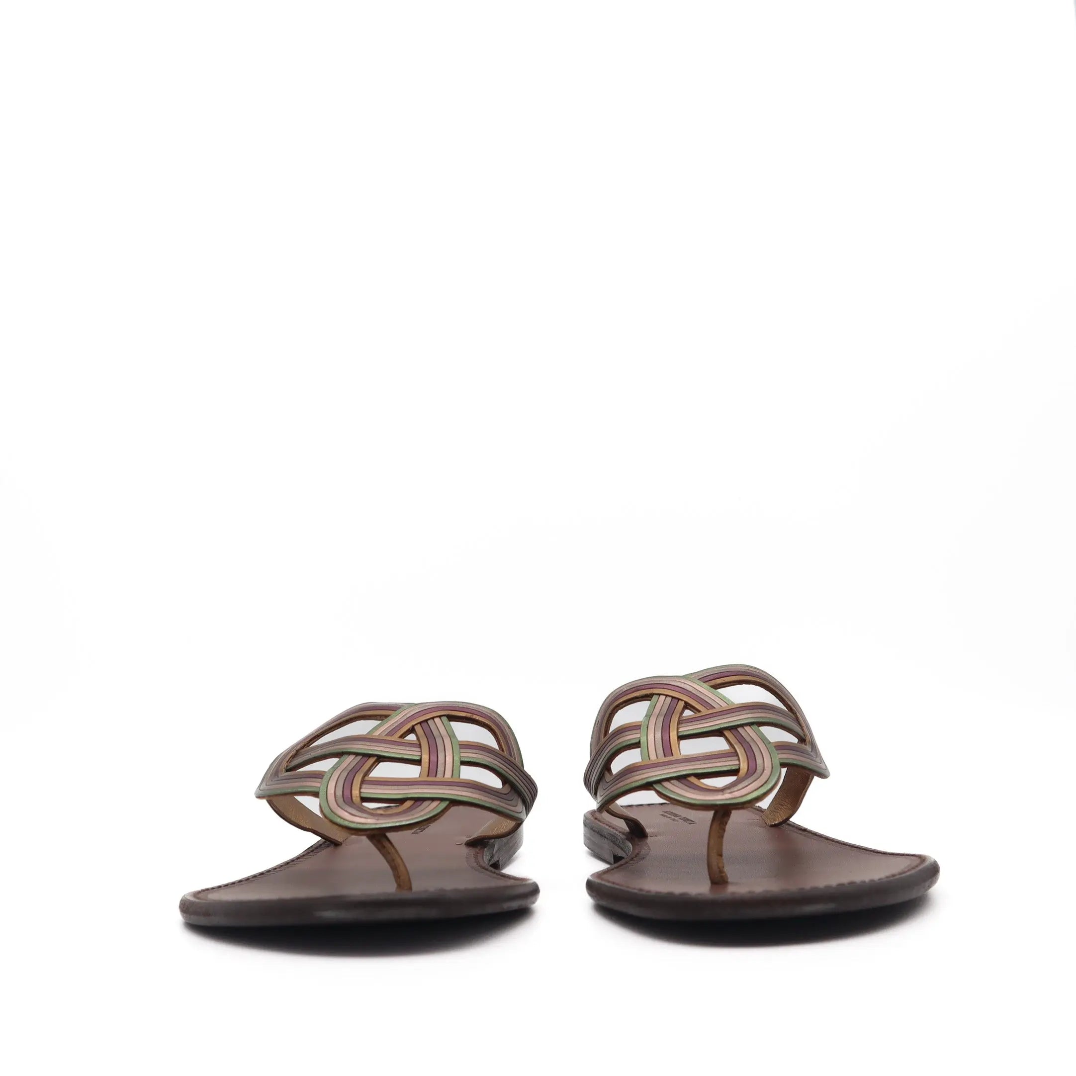 ÉPROUVÉE Bottega Veneta Leather Thong Braided Design Sandals 