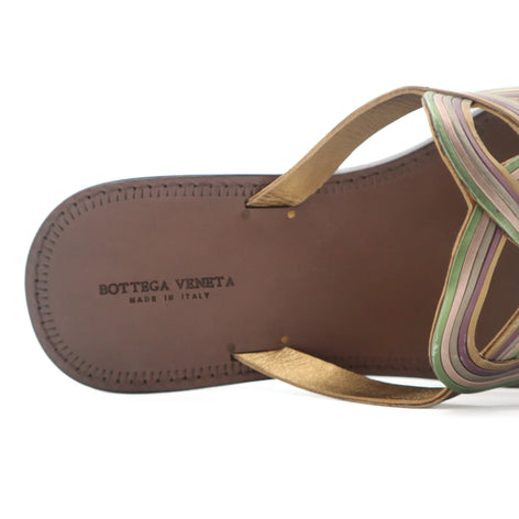 ÉPROUVÉE Bottega Veneta Leather Thong Braided Design Sandals 