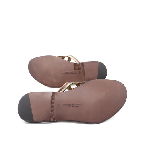 ÉPROUVÉE Bottega Veneta Leather Thong Braided Design Sandals 