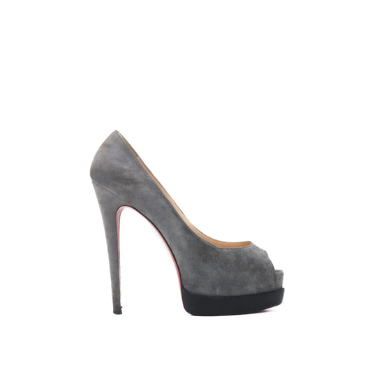 ÉPROUVÉE Christian Louboutin Palais Suede Platform Peep Toe Pumps