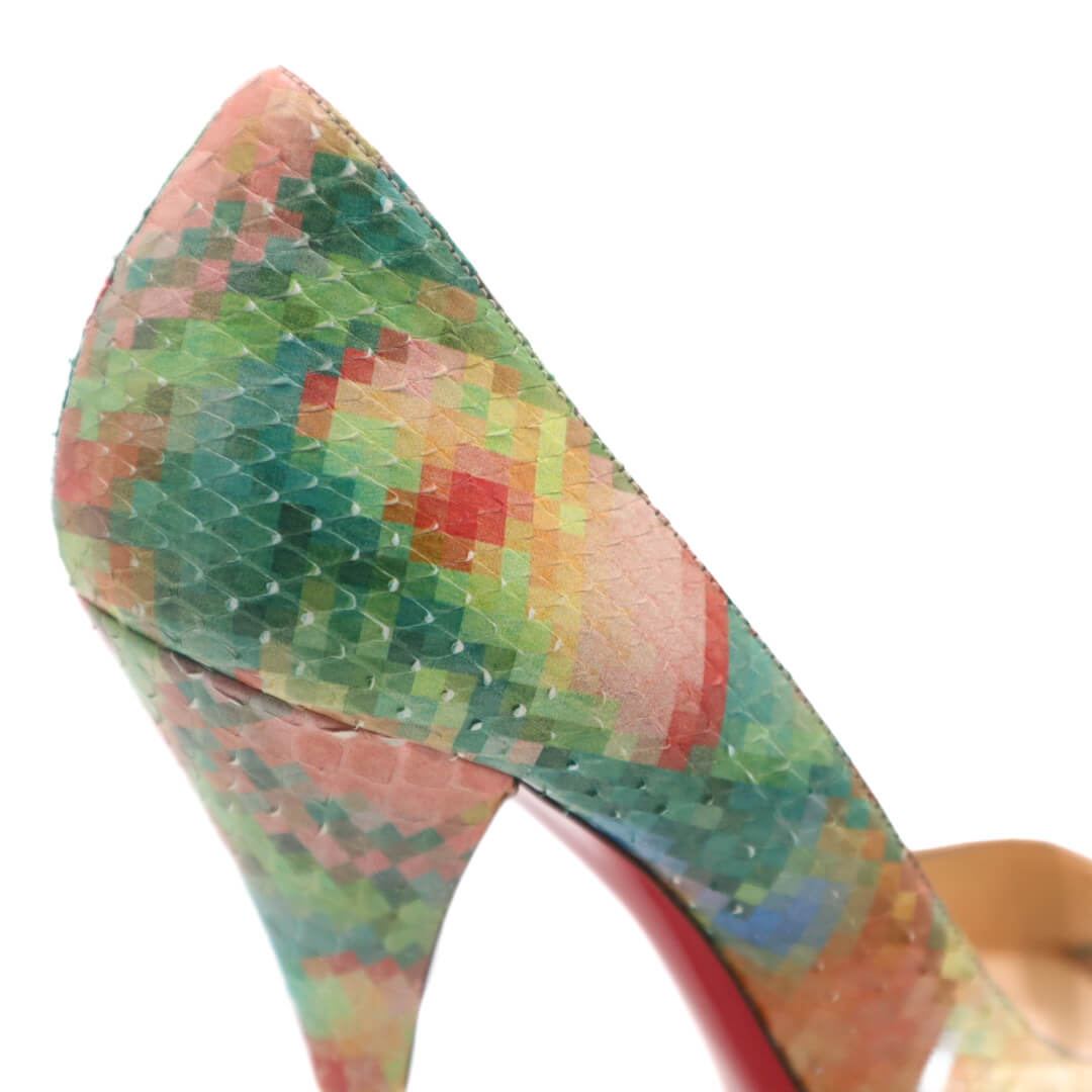 Multicolor Python Pixel Troca 140 Peep Toe Heels