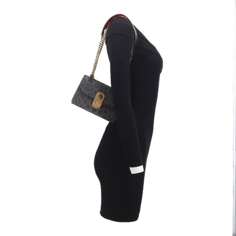 Elisa Nylon Reflex Leopard Flap Bag
