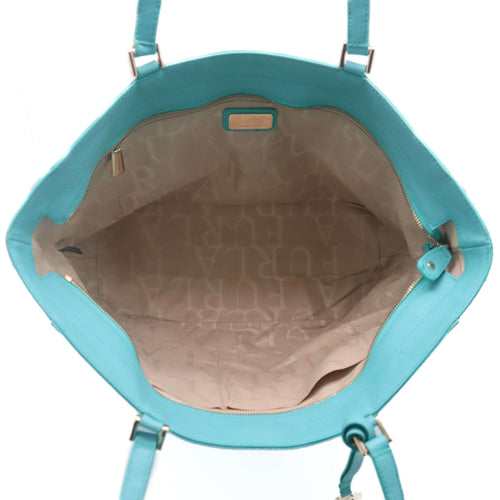 ÉPROUVÉE Furla Turquoise Saffiano Leather Carry All Tote Bag 