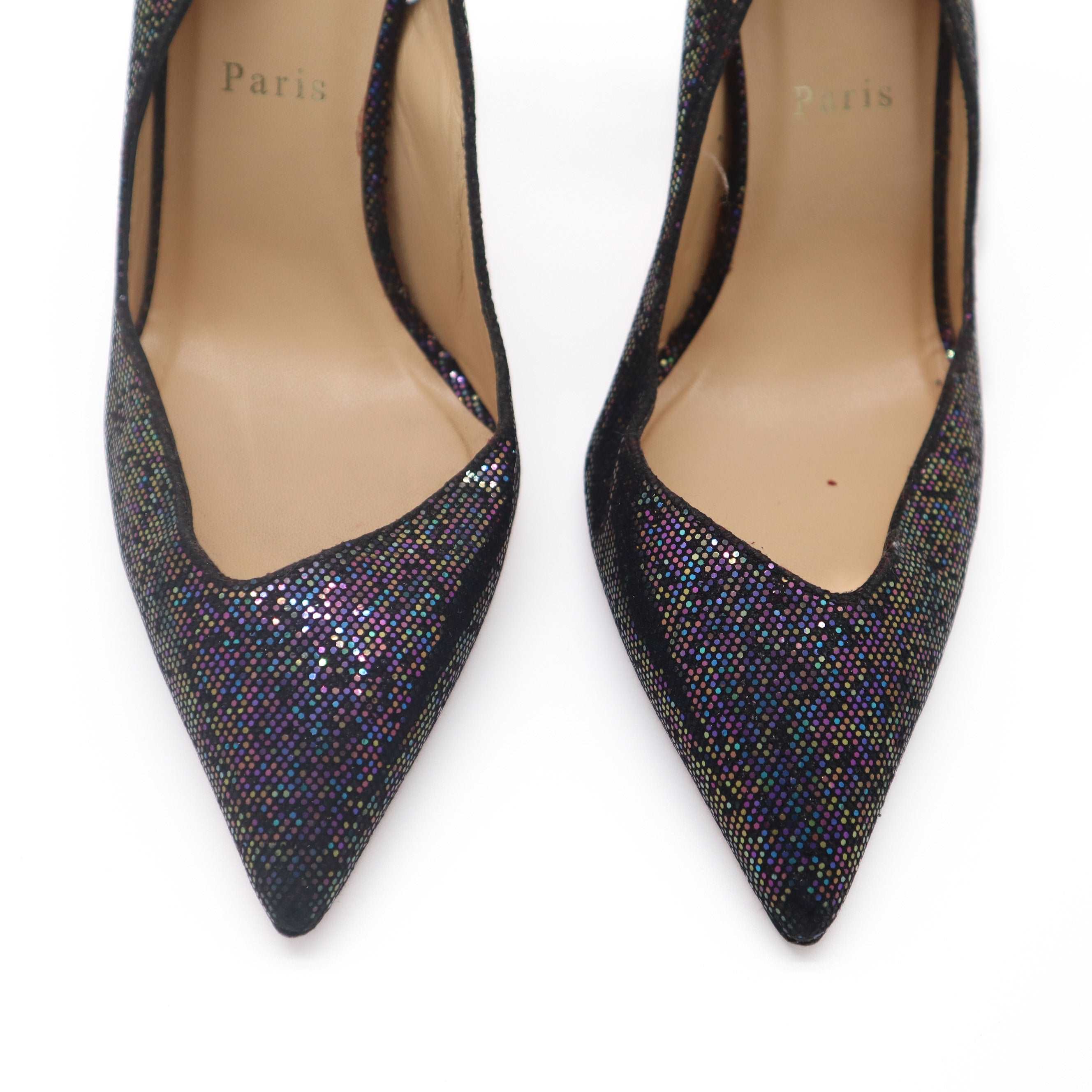 ÉPROUVÉE Christian Louboutin Cornielle Mirco-Sequin Multicolor Slingback Pumps 