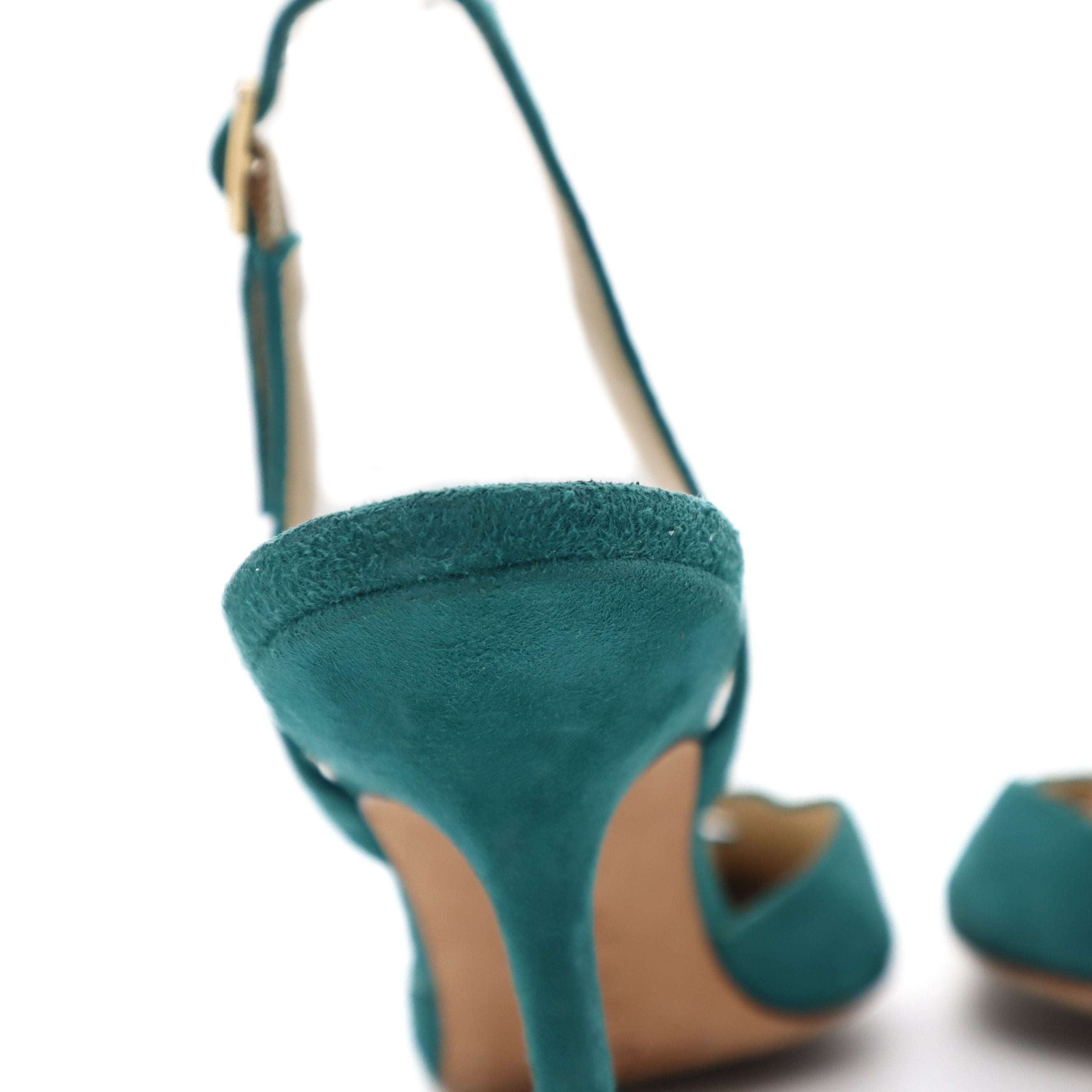 ÉPROUVÉE Jimmy Choo Green Suede Slingback Pump 