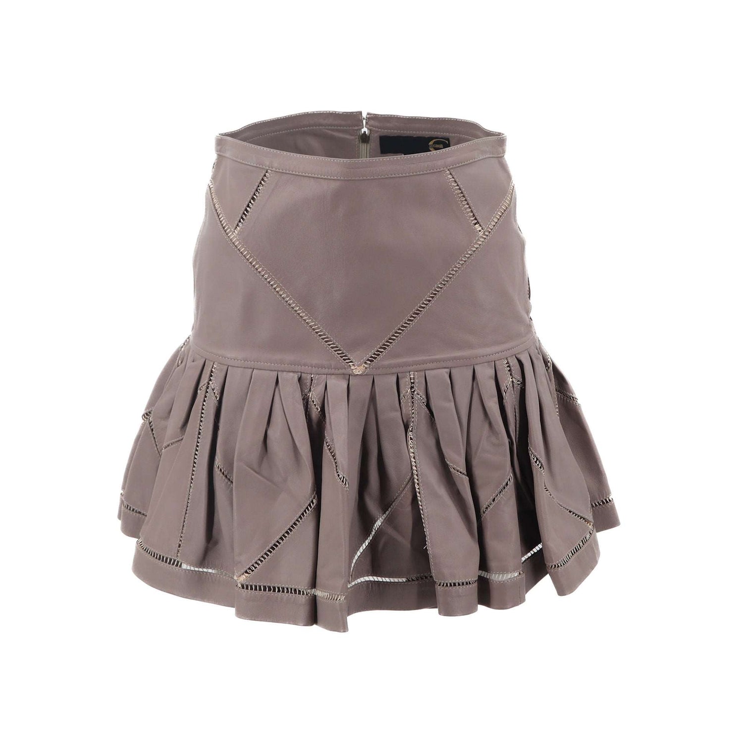 ÉPROUVÉE Roberto Cavalli Just Cavalli Leather Pleated Skirt 