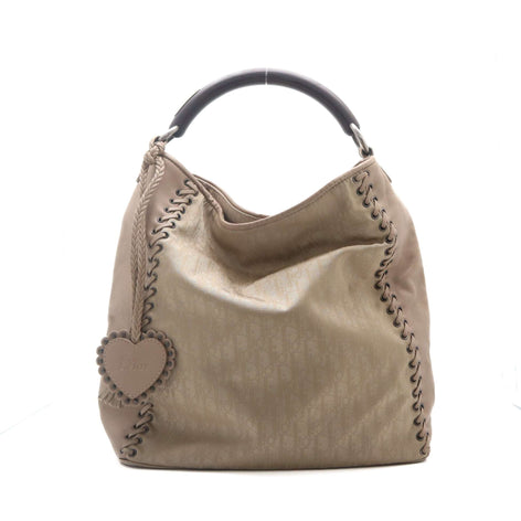 ÉPROUVÉE Dior Diorissimo Nylon and Leather Grommet Heart Ethnic Hobo Bag 
