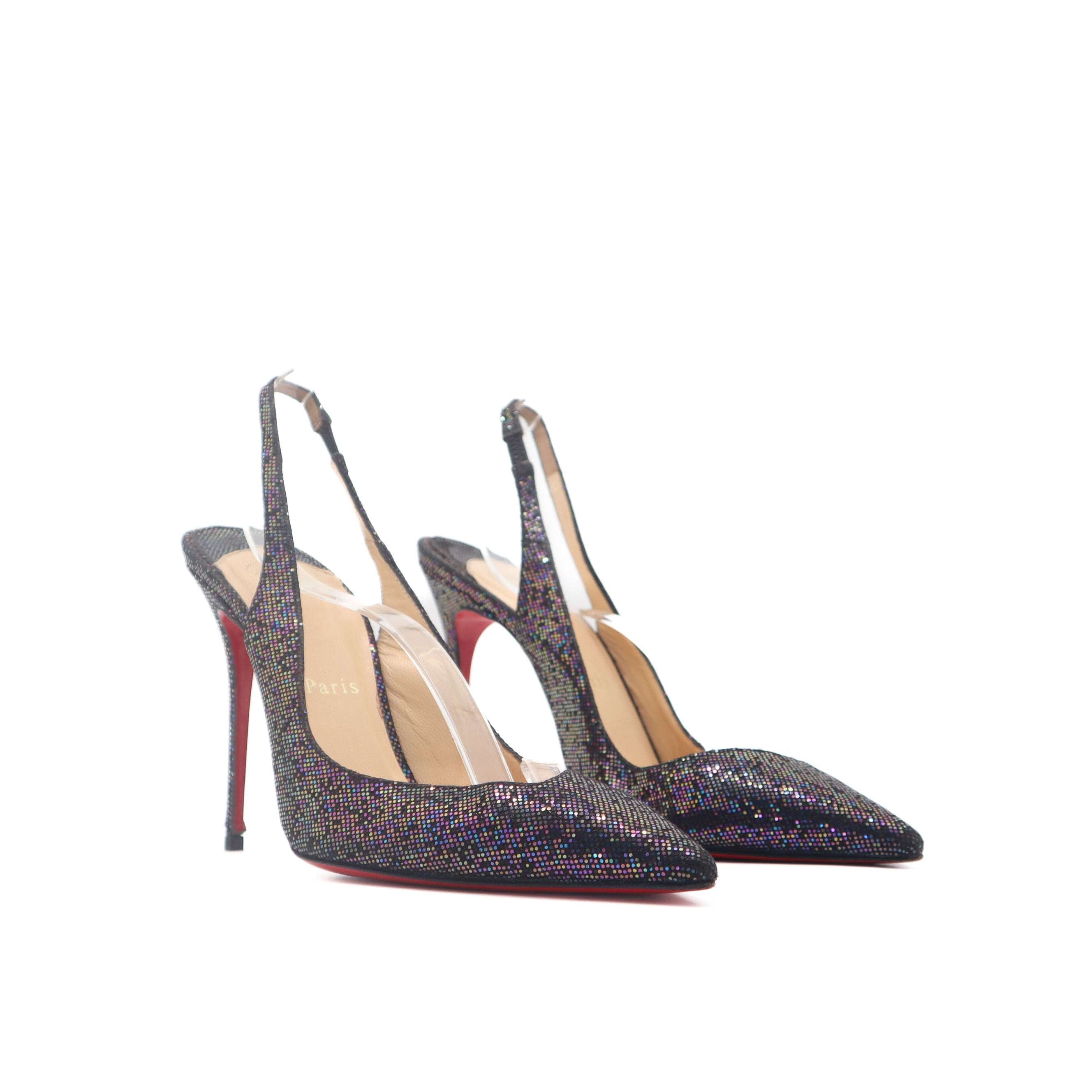 ÉPROUVÉE Christian Louboutin Cornielle Mirco-Sequin Multicolor Slingback Pumps 