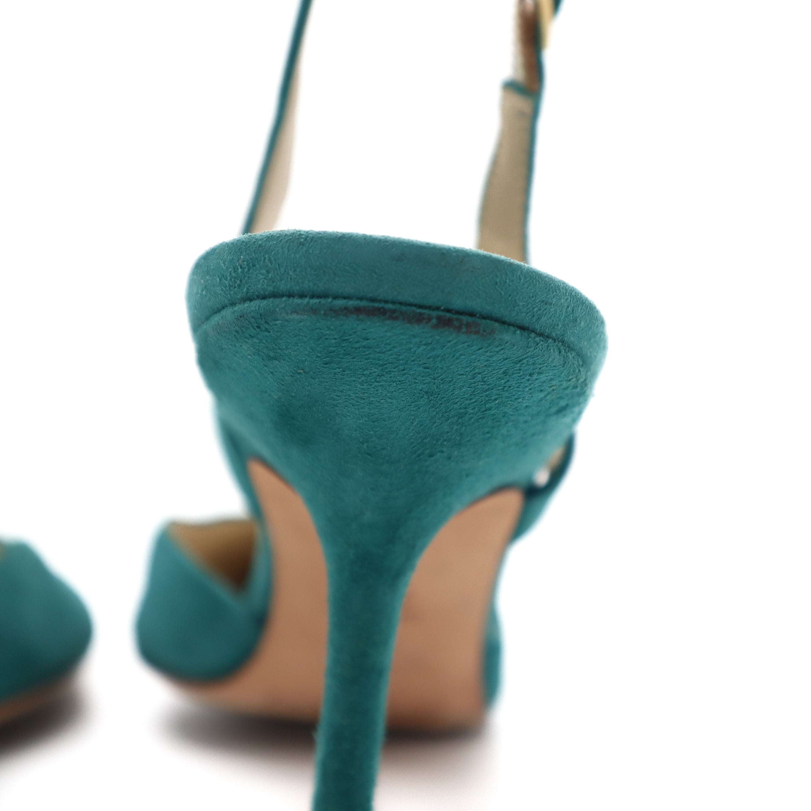 ÉPROUVÉE Jimmy Choo Green Suede Slingback Pump 