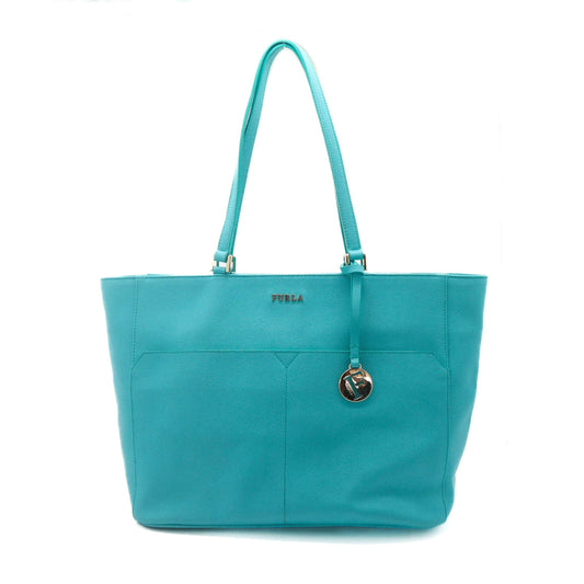 ÉPROUVÉE Furla Turquoise Saffiano Leather Carry All Tote Bag 