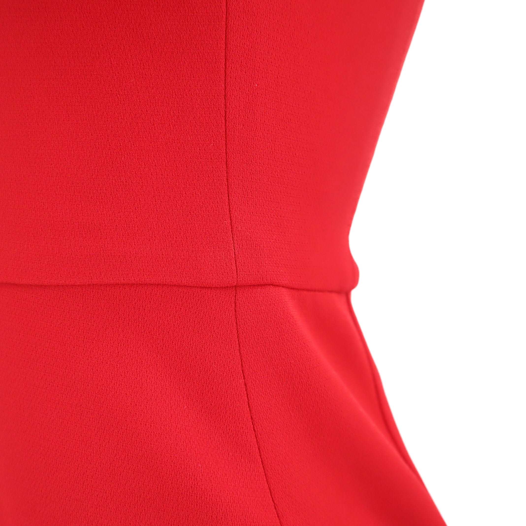 ÉPROUVÉE ÉPROUVÉE Red Ruffle Knee Length Sleeveless Sheath Dress 