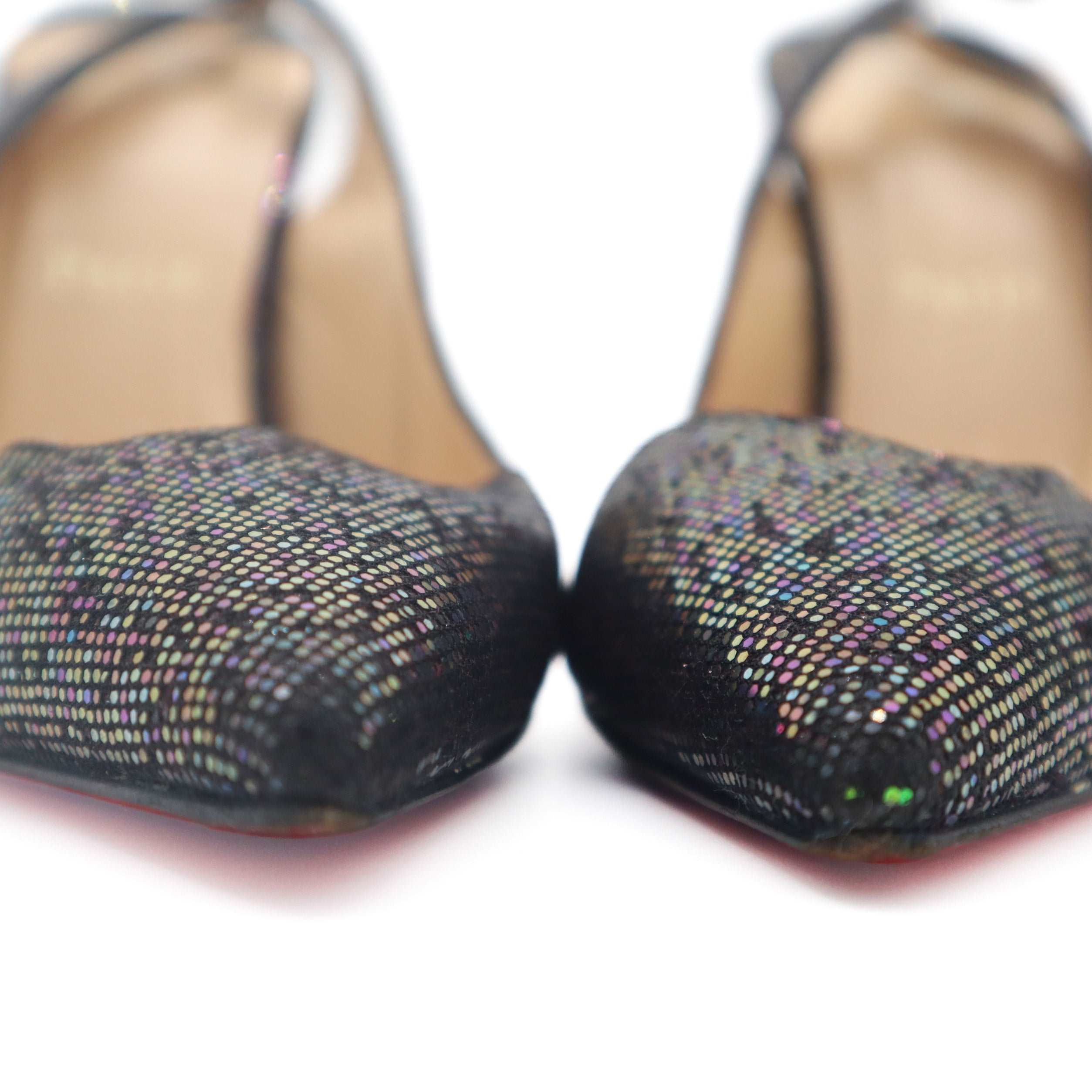 ÉPROUVÉE Christian Louboutin Cornielle Mirco-Sequin Multicolor Slingback Pumps 