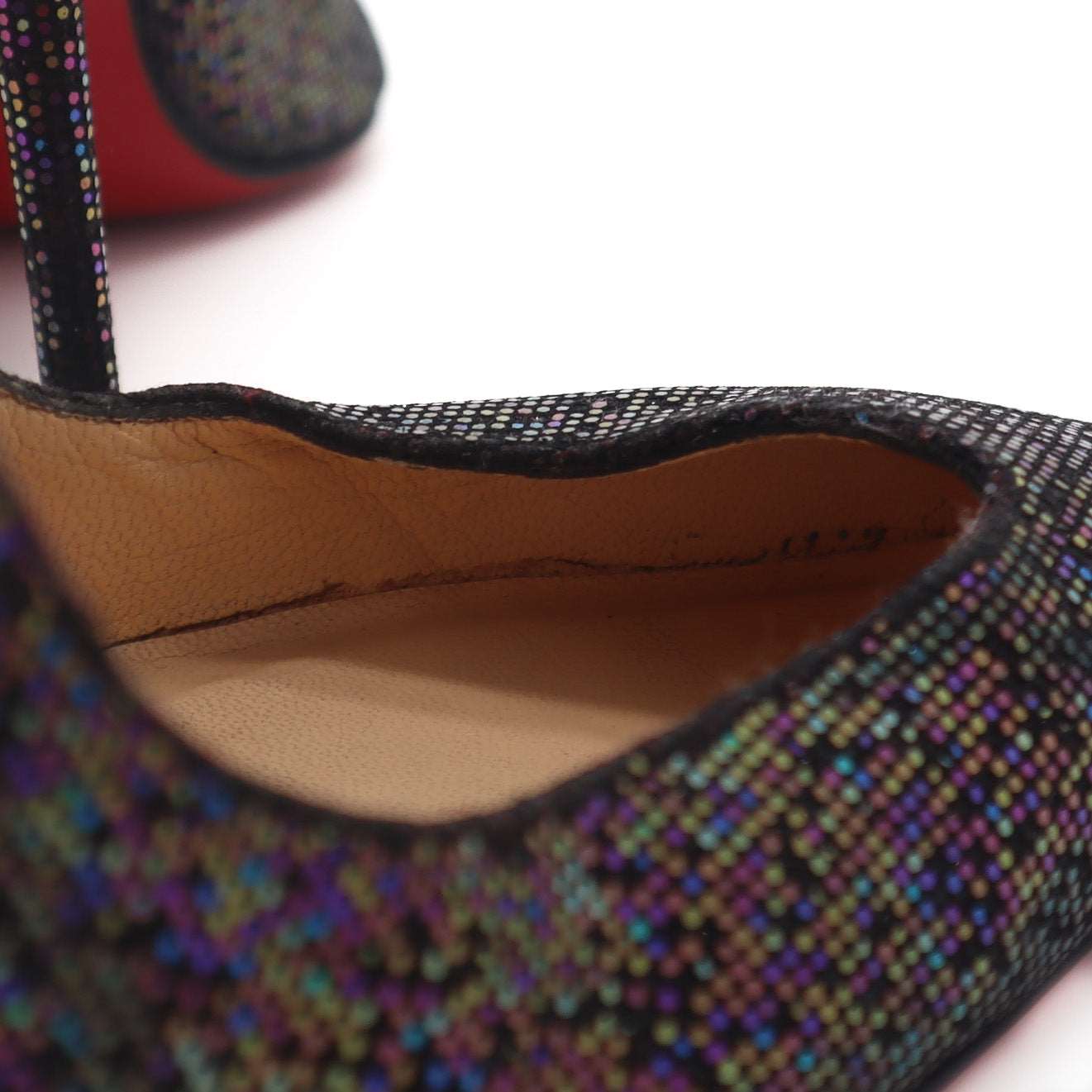 ÉPROUVÉE Christian Louboutin Cornielle Mirco-Sequin Multicolor Slingback Pumps 