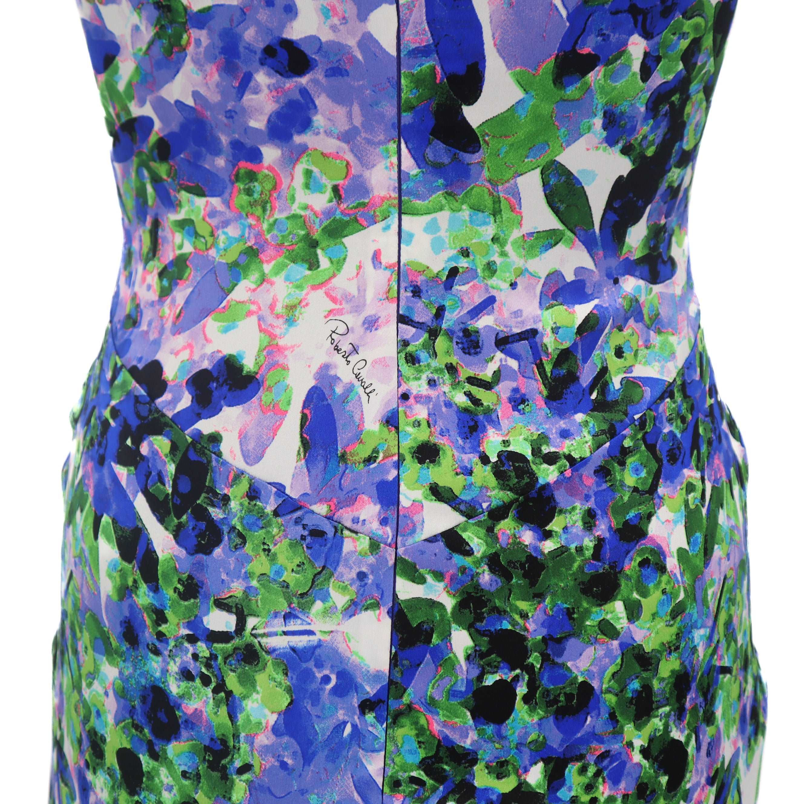 ÉPROUVÉE Roberto Cavalli Roberto Cavalli Floral V Neck Mini Dress 