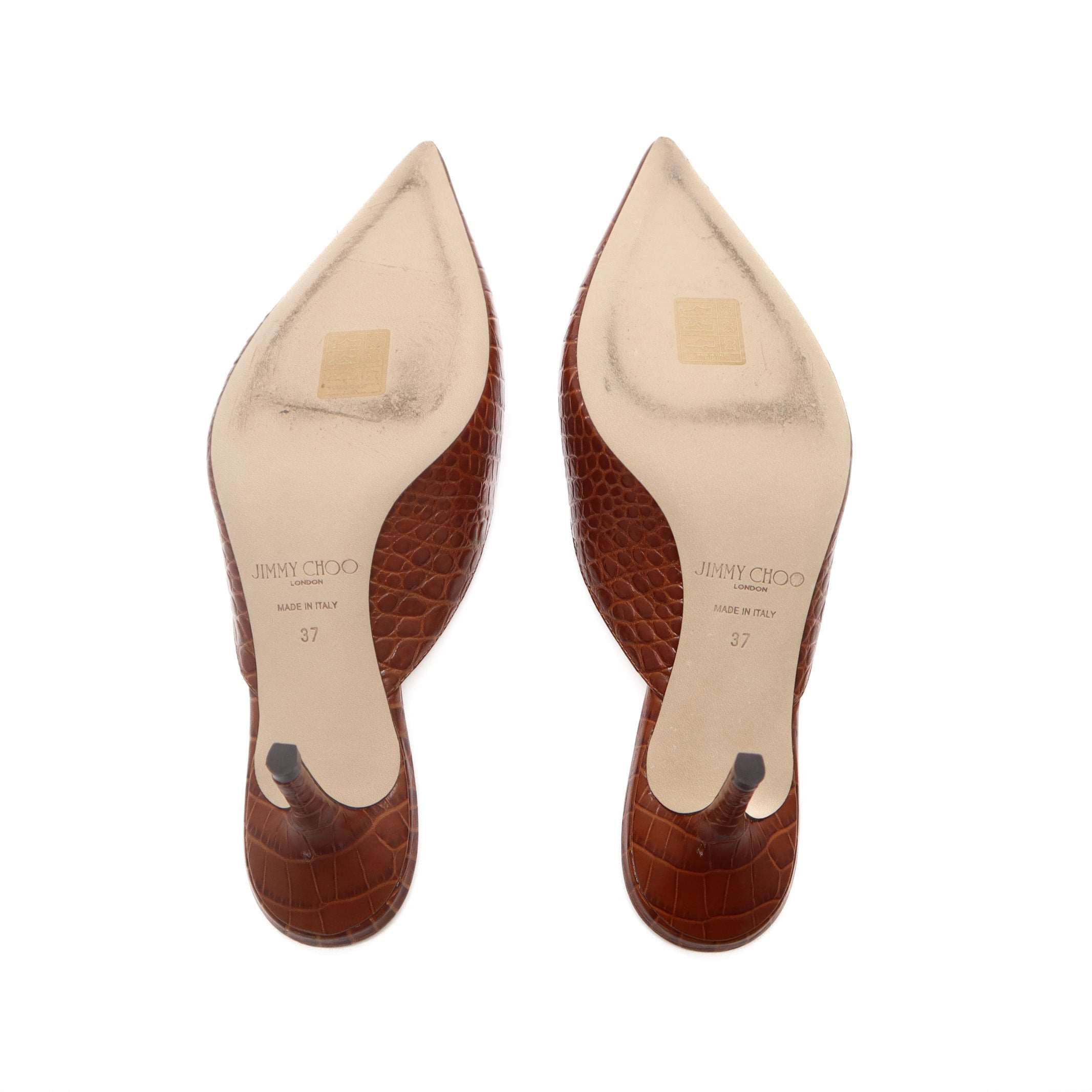 ÉPROUVÉE Jimmy Choo Jimmy Choo Embossed Leather Rav 65 Heeled Mules 