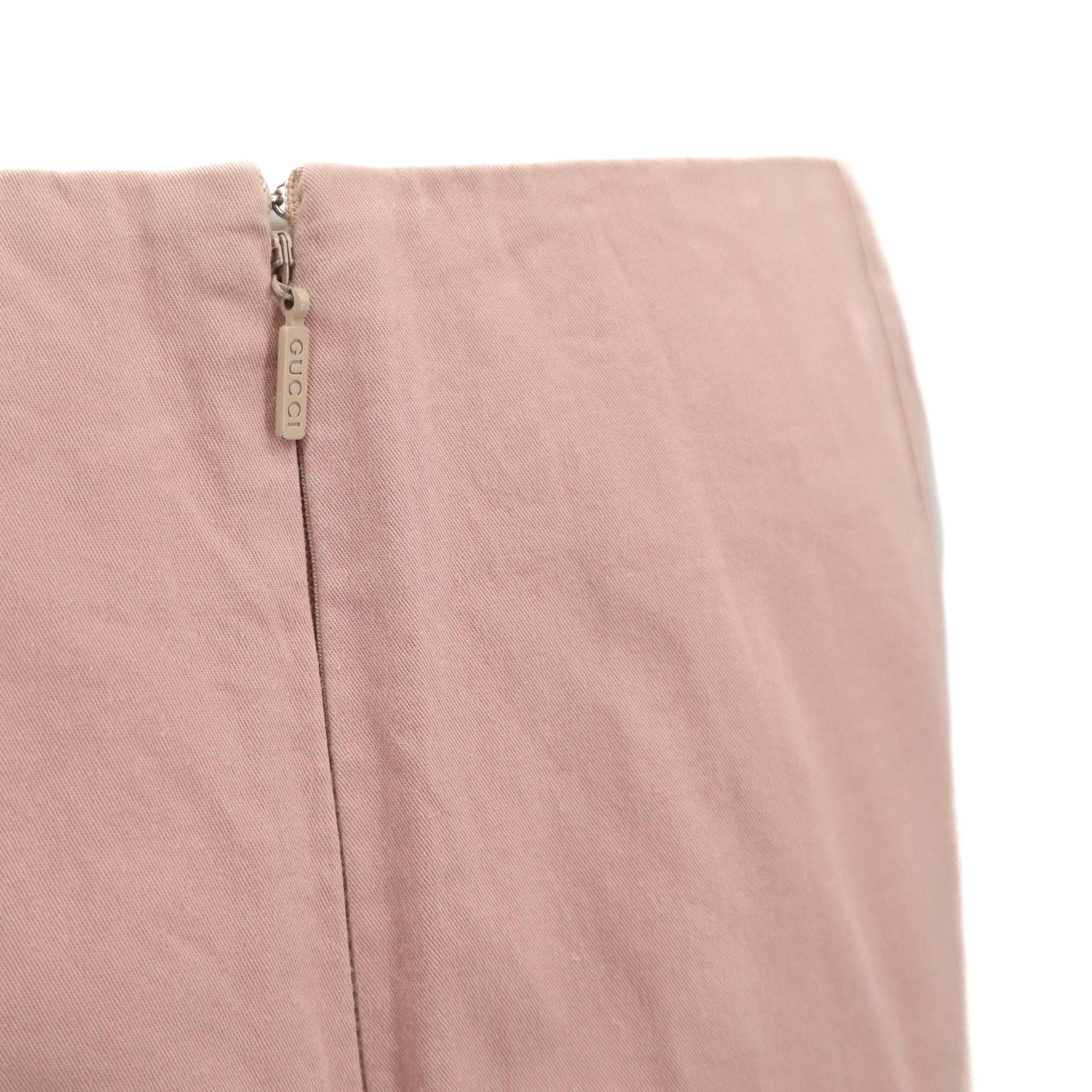 ÉPROUVÉE Gucci Baby Pink Lace Up Knee Length Skirt 