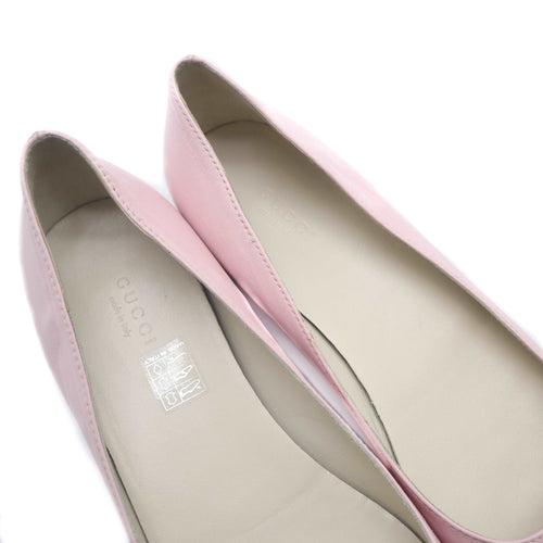 ÉPROUVÉE Gucci Baby Pink Leather Logo Horsebit Ballet Flats 