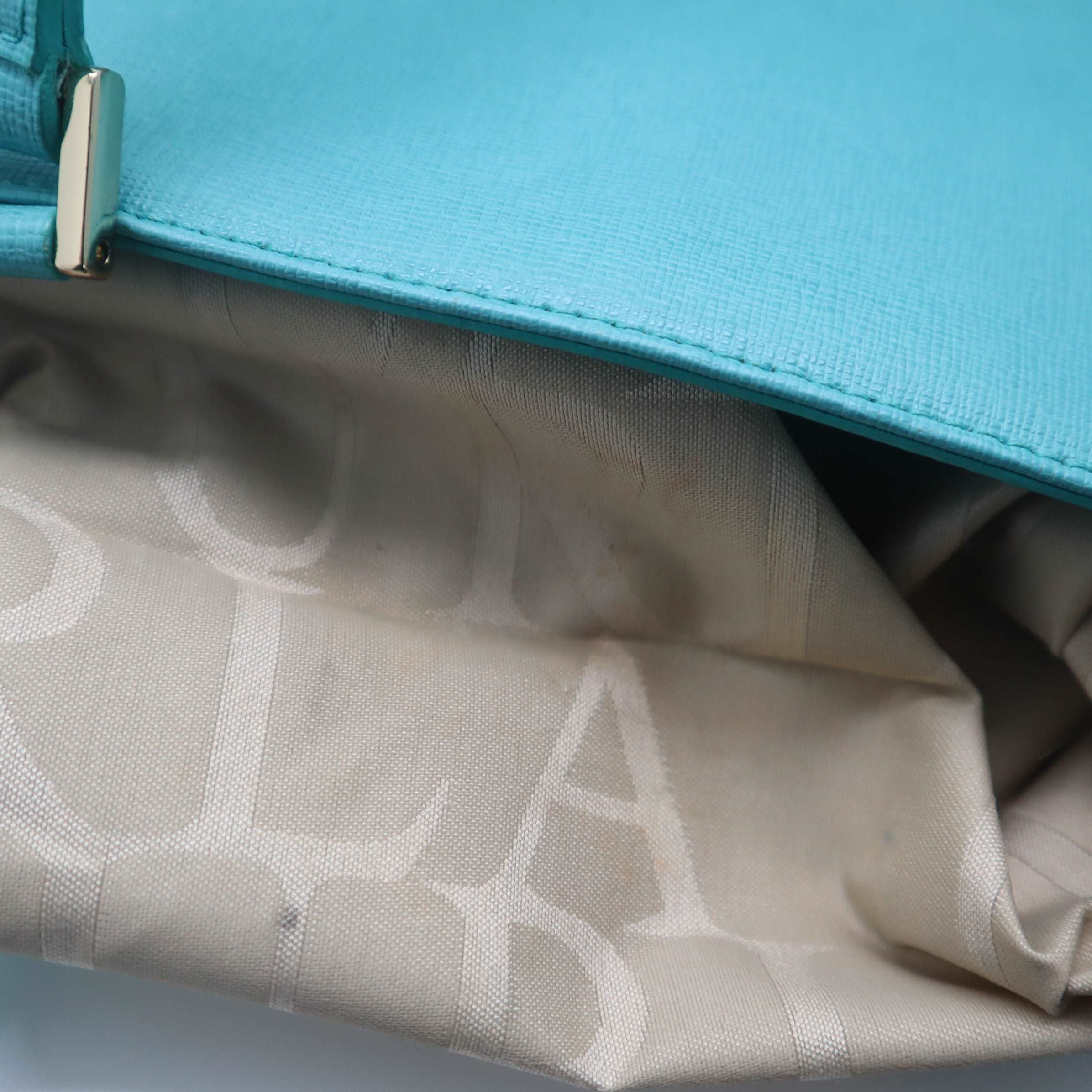 Furla Leather Mini Bucket Bag and Pouch turquoise
