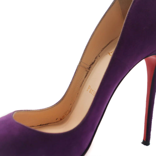 ÉPROUVÉE Christian Louboutin So Kate 120 Purple Suede Stiletto Pumps 