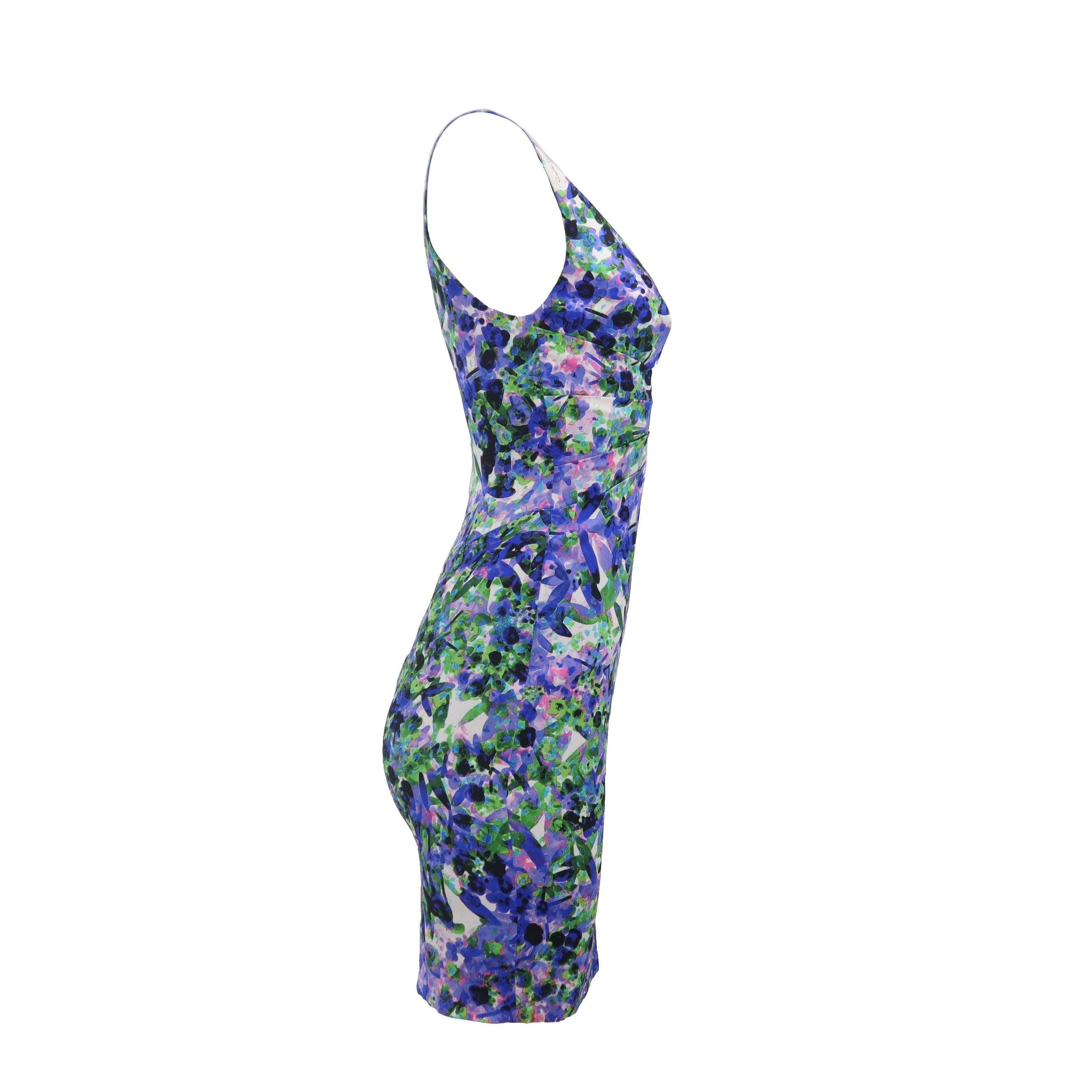 ÉPROUVÉE Roberto Cavalli Roberto Cavalli Floral V Neck Mini Dress 