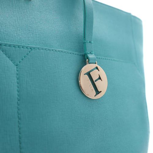 ÉPROUVÉE Furla Turquoise Saffiano Leather Carry All Tote Bag 