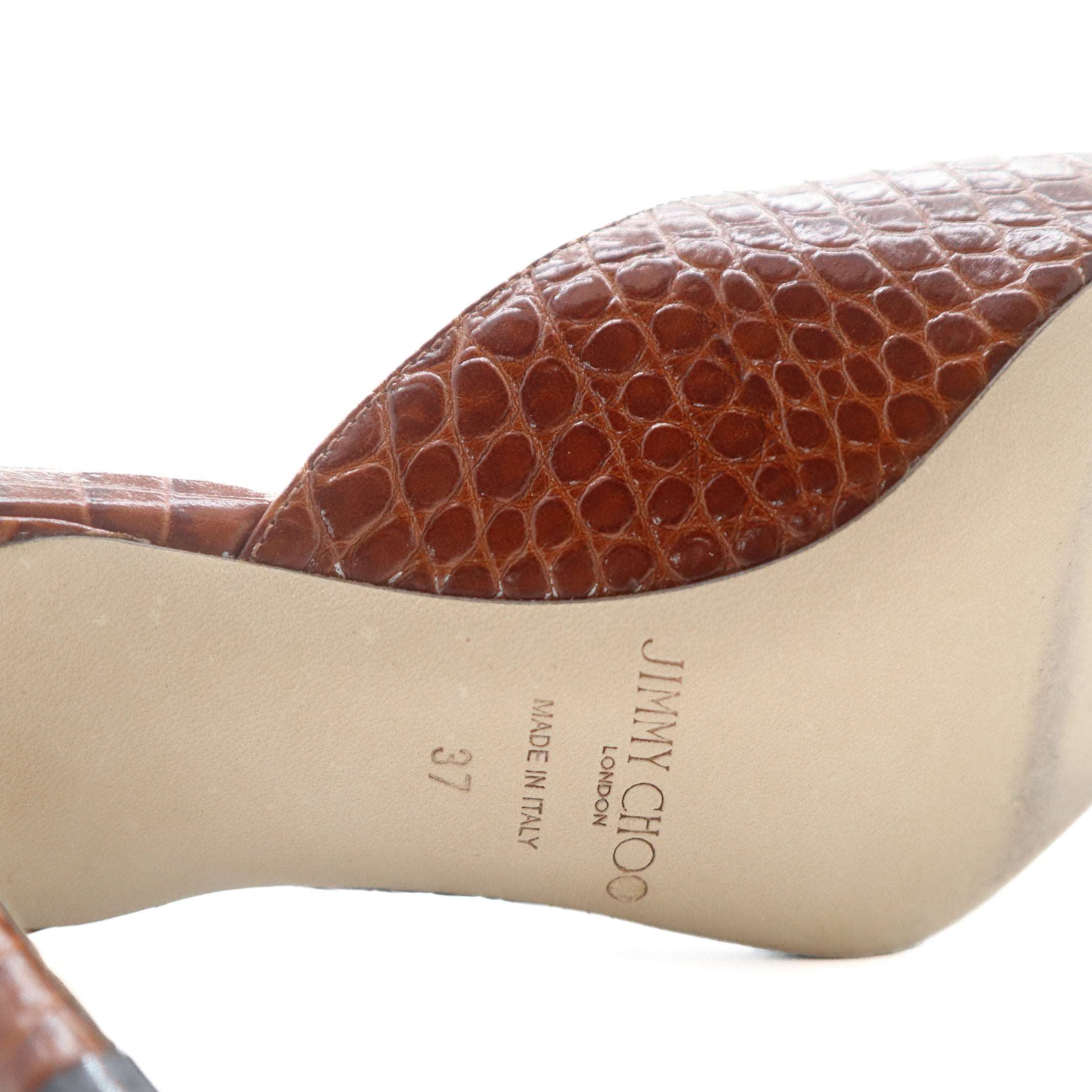 ÉPROUVÉE Jimmy Choo Jimmy Choo Embossed Leather Rav 65 Heeled Mules 