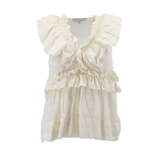 Adrine Ruffle Sleeveless Sheer Blouse