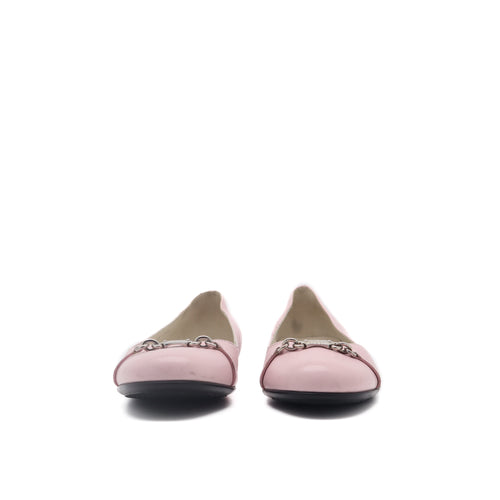 ÉPROUVÉE Gucci Baby Pink Leather Logo Horsebit Ballet Flats 