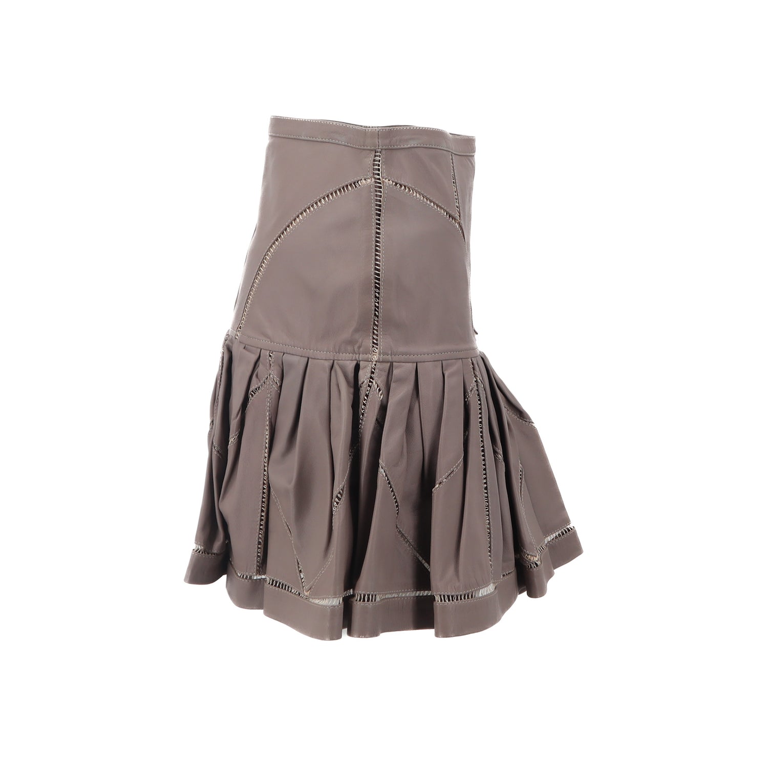 ÉPROUVÉE Roberto Cavalli Just Cavalli Leather Pleated Skirt 