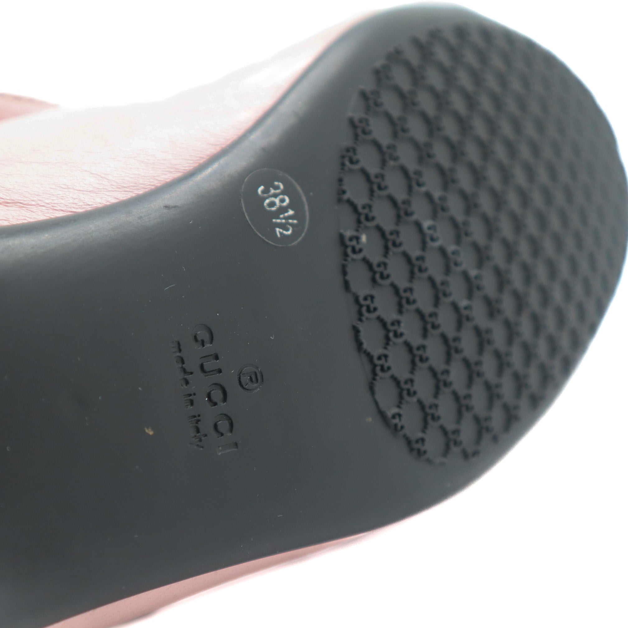 ÉPROUVÉE Gucci Baby Pink Leather Logo Horsebit Ballet Flats 