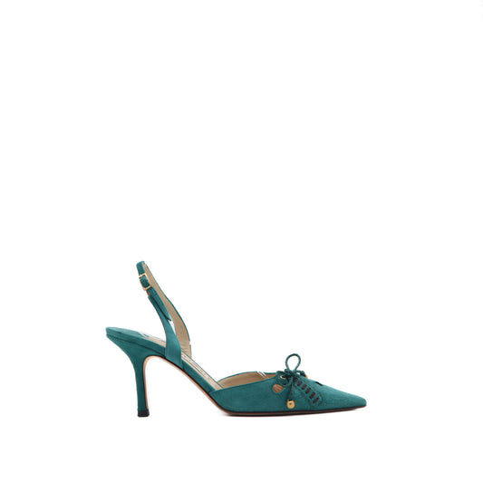 ÉPROUVÉE Jimmy Choo Green Suede Slingback Pump