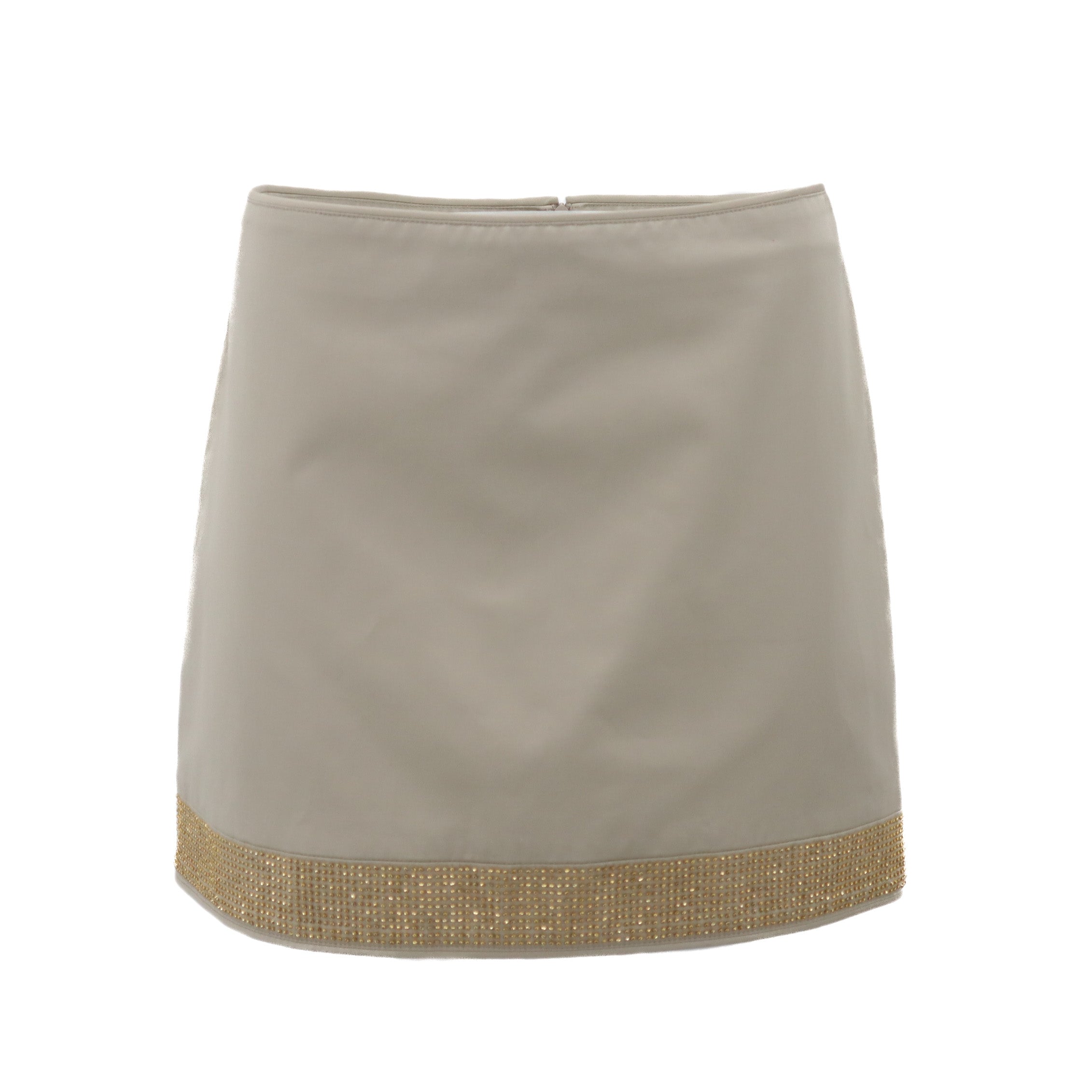 ÉPROUVÉE Burberry Khaki Studded Low Rise Mini Skirt 