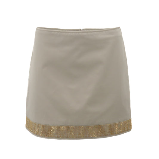 ÉPROUVÉE Burberry Khaki Studded Low Rise Mini Skirt