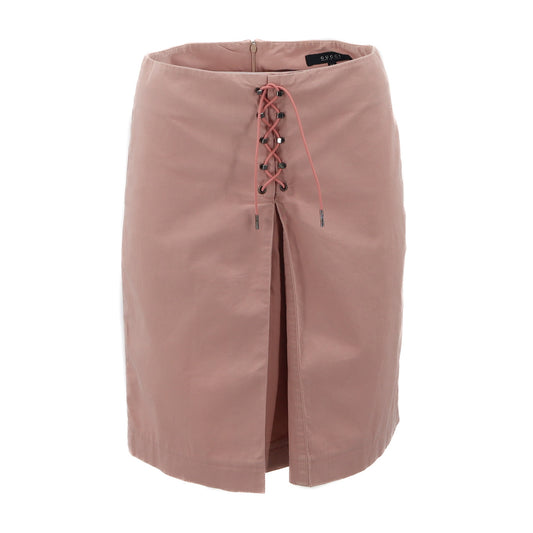 ÉPROUVÉE Gucci Baby Pink Lace Up Knee Length Skirt 