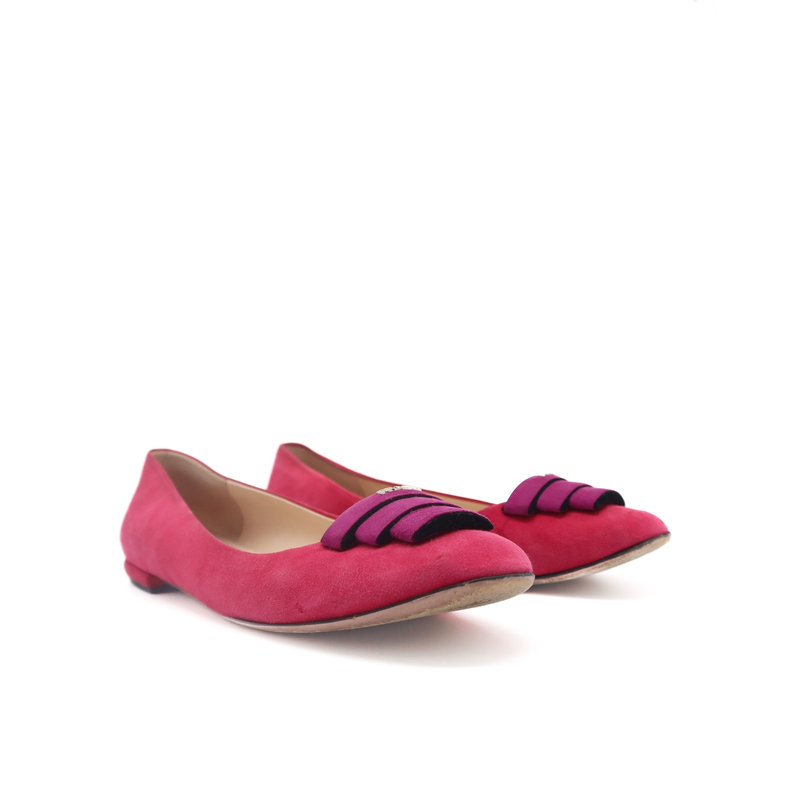 ÉPROUVÉE Prada Suede Color Block Ballet Flats 