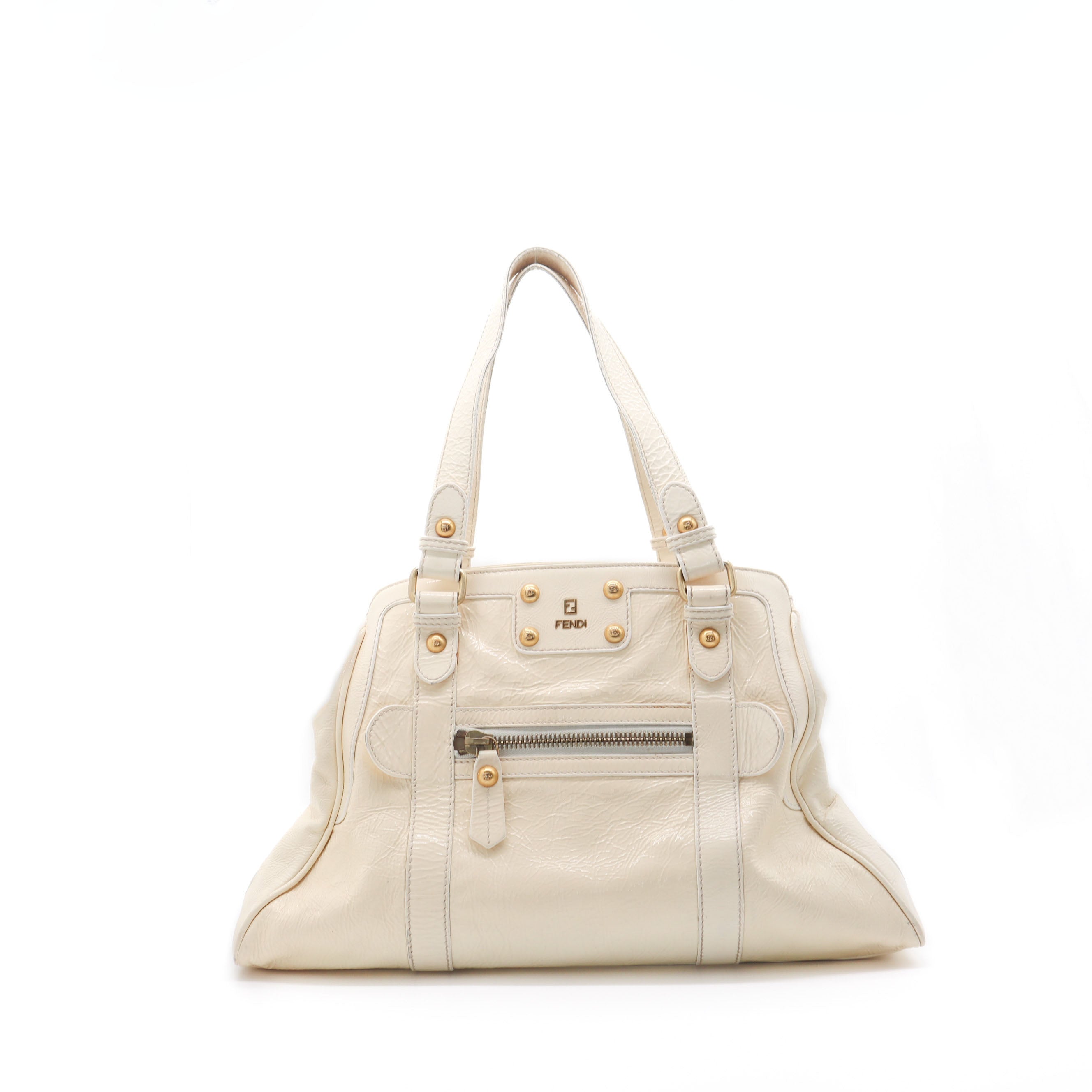 ÉPROUVÉE Fendi Patent Leather Ivory Tote 