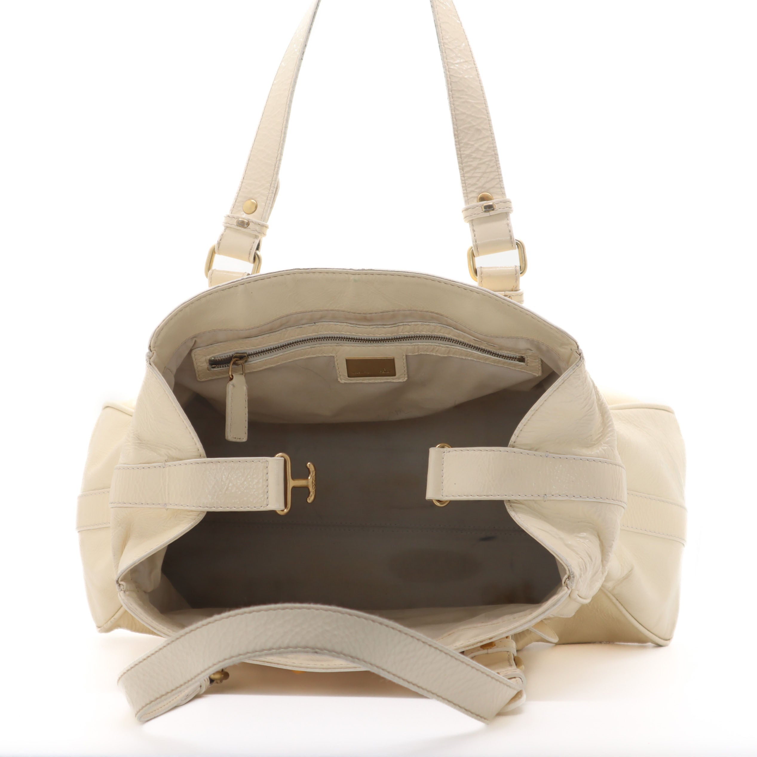 ÉPROUVÉE Fendi Patent Leather Ivory Tote 