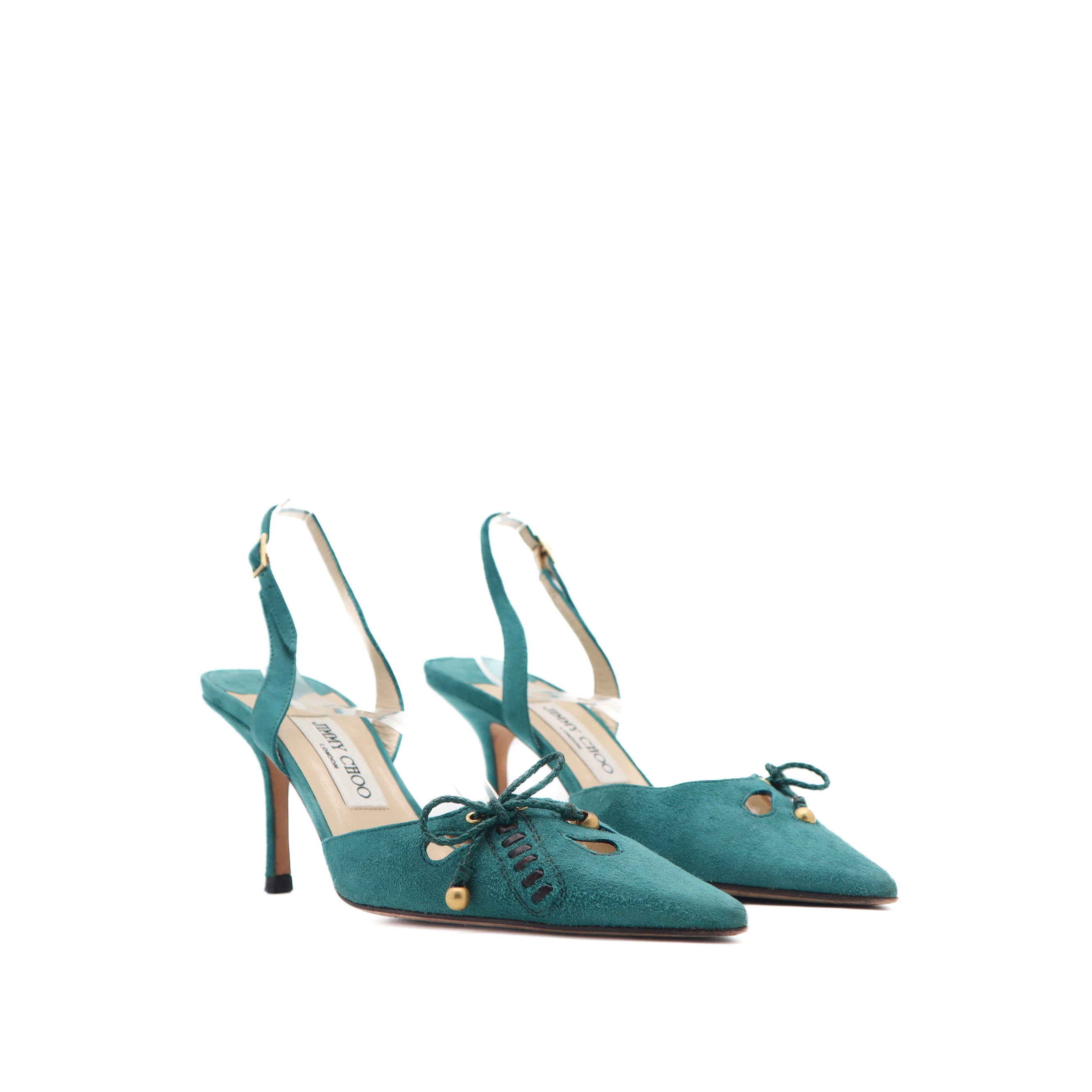 ÉPROUVÉE Jimmy Choo Green Suede Slingback Pump 