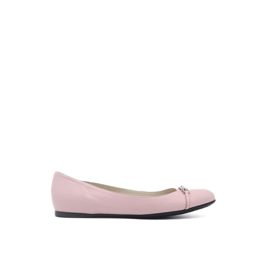 ÉPROUVÉE Gucci Baby Pink Leather Logo Horsebit Ballet Flats 