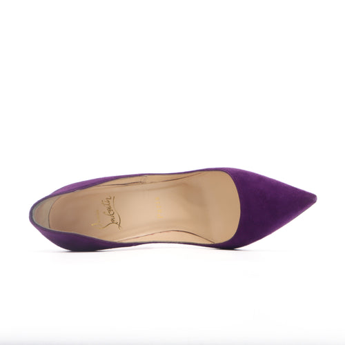 ÉPROUVÉE Christian Louboutin So Kate 120 Purple Suede Stiletto Pumps 