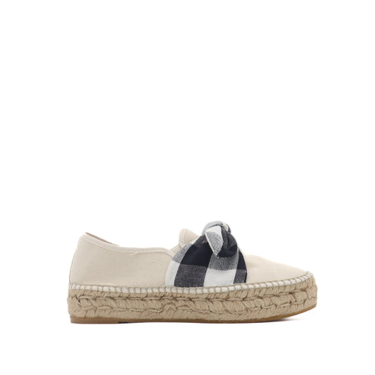 ÉPROUVÉE Loeffler Randall Rowan Plaid Bow Cancas Platform Espadrilles