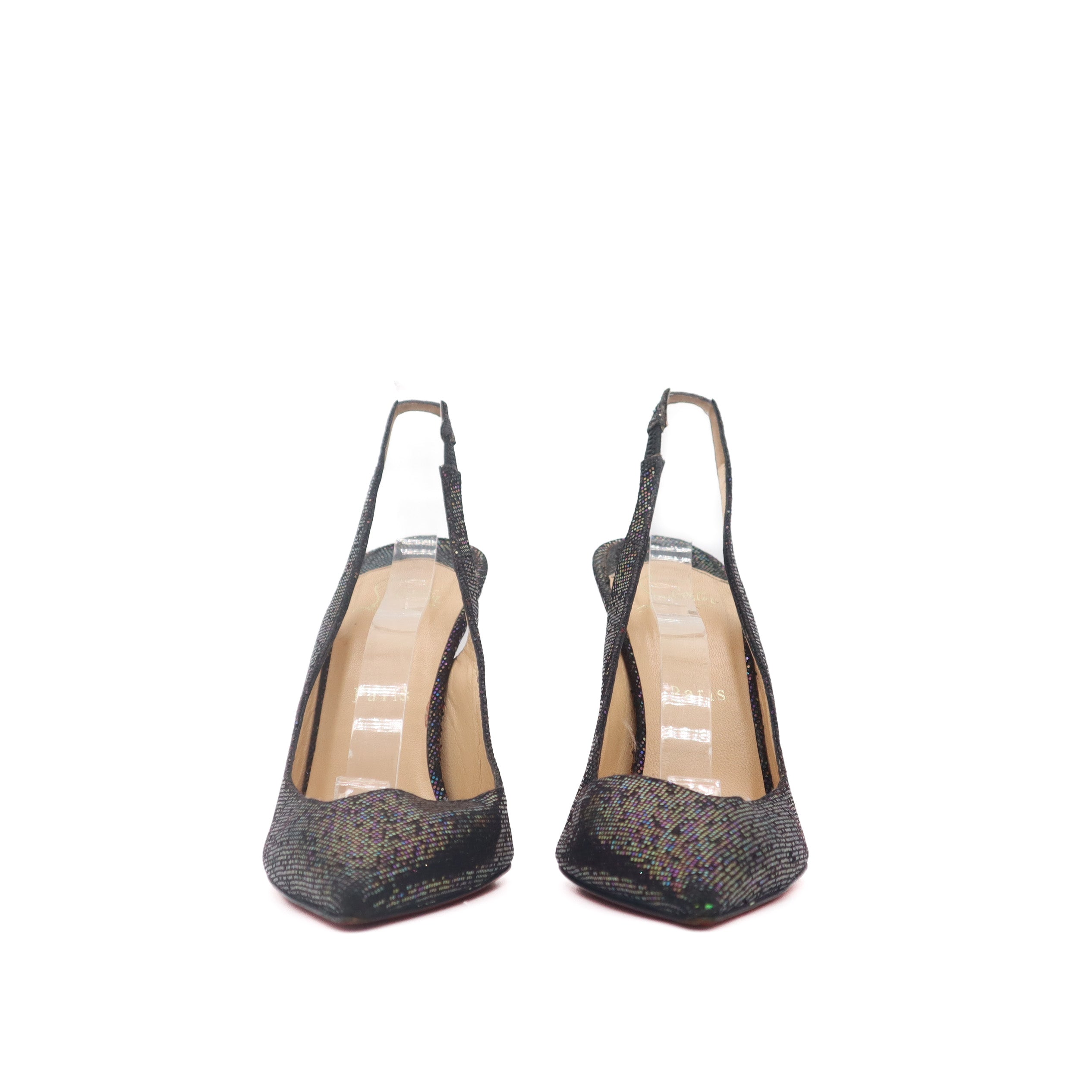 ÉPROUVÉE Christian Louboutin Cornielle Mirco-Sequin Multicolor Slingback Pumps 