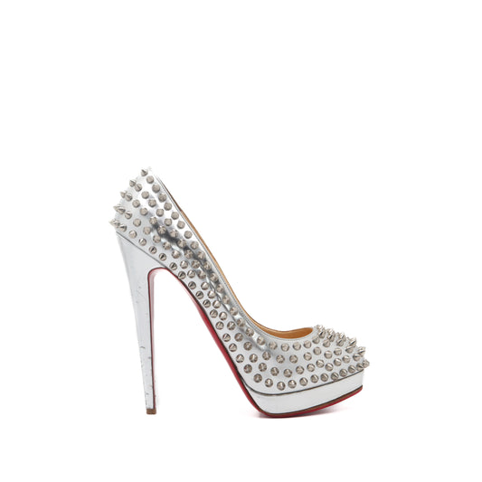 ÉPROUVÉE Christian Louboutin Alti 160 Spiked Metallic Leather Platform Pumps