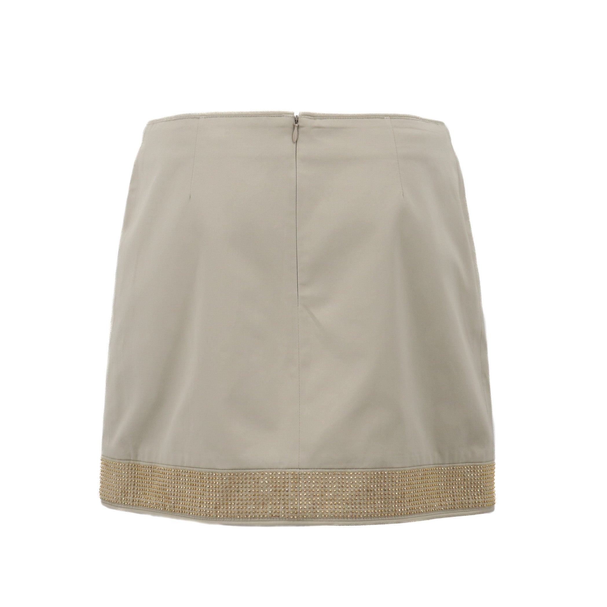 ÉPROUVÉE Burberry Khaki Studded Low Rise Mini Skirt 